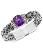 Effy Amethyst Bracelet (9-1/2 Ct. T.w.) In Sterling Silver & 18k Gold