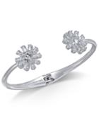 Kate Spade New York Silver-tone Crystal Flower Cuff Bracelet