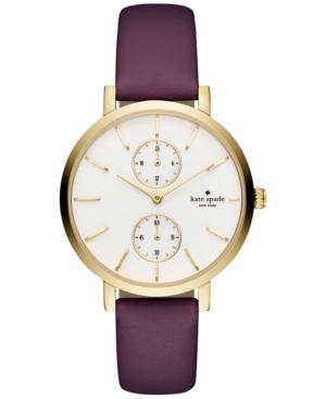 Kate Spade New York Women's Monterey Purple Leather Strap Watch 38mm