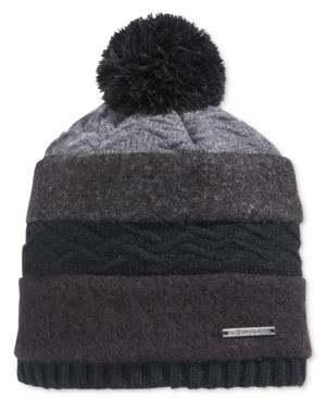 Sean John Men's Mixed-media Pom Beanie Hat