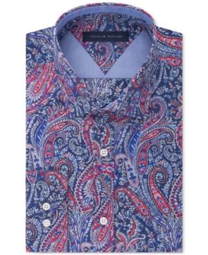 Tommy Hilfiger Men's Slim-fit Blue Liberty-print Dress Shirt