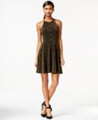 Bar Iii Metallic Fit & Flare Dress, Only At Macy's