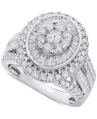 Diamond Cluster Statement Ring (2 Ct. T.w.) In 14k White Gold