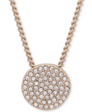 Dkny Pave Disc 19 Pendant Necklace