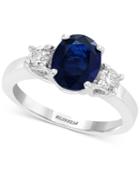 Gemstone Bridal By Effy Sapphire (1-9/10 Ct. T.w.) & Diamond (3/8 Ct. T.w.) Engagement Ring In 18k White Gold
