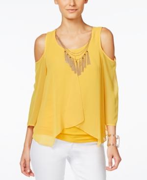Thalia Sodi Cold-shoulder Necklace Top, Only At Macy's