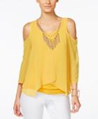 Thalia Sodi Cold-shoulder Necklace Top, Only At Macy's