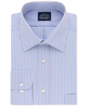 Eagle Men's Classic/regular Fit Non-iron Flex Collar Periwinkle Stripe Dress Shirt