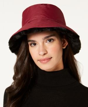 Nine West Faux-fur Reversible Rain Bucket Hat