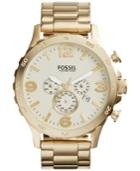Fossil Men's Chronograph Nate Gold-tone Stainless Steel Bracelet Watch 50mm Jr1479