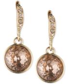 Givenchy Gold-tone Round Crystal Drop Earrings