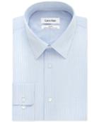 Calvin Klein Steel Classic-fit Non-iron Performance Ice Blue Stripe Dress Shirt