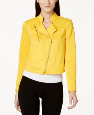 Thalia Sodi Cropped Scuba Moto Jacket, Only At Macy's