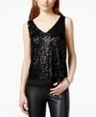 One Clothing Juniors' Sequin Ruffle-hem Tank Top