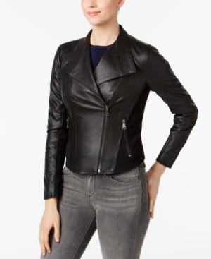 Marc New York Felix Leather Knit-panel Moto Jacket