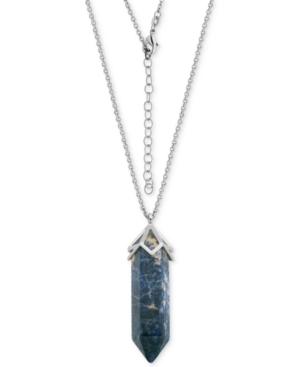 Sodalite Long Pendant Necklace (26-3/4 Ct. T.w.) In Silver-plate