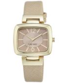 Nine West Women's Natural Leather Strap Watch 36mm Nw/1856ntnt