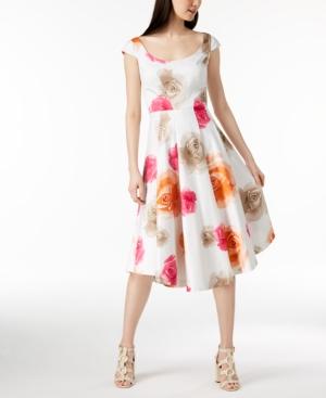 Calvin Klein Cotton Floral-print Midi Dress