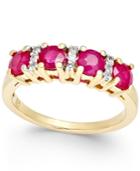 Ruby (1-1/3 Ct. T.w.) And Diamond (1/10 Ct. T.w.) Ring In 14k Gold