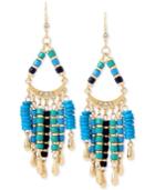 M. Haskell For Inc Gold-tone Blue Beaded Chandelier Earrings, Only At Macy's