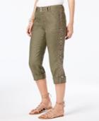 Inc International Concepts Linen Embroidered Cargo Pants, Only At Macy's