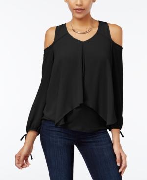 Bcx Juniors' Draped Cold-shoulder Top