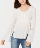 American Rag Juniors' Pintucked Bell-sleeve Blouse, Created For Macy's