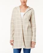 Style & Co Cotton Checked Sweater Jacket, Created For Macy's