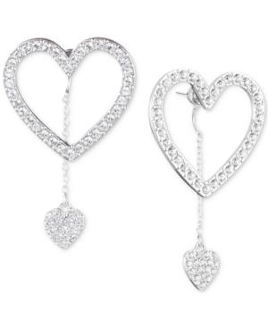 Givenchy Silver-tone Pave Heart Front-and-back Earrings