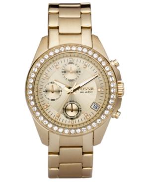 Fossil Women's Decker Gold-tone Stainless Steel Bracelet Watch 38mm Es2683