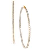 Victoria Townsend Diamond Accent In-and-out Hoop Earrings In Sterling Silver Or 18k Gold Over Sterling Silver