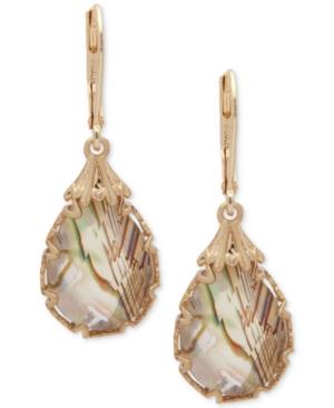 Lonna & Lilly Gold-tone Abalone Teardrop Drop Earrings