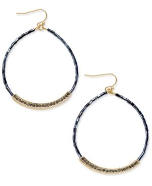 Inc International Concepts Gold-tone Metallic Beaded Hoop Drop Earrings, Only At Macy's