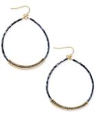 Inc International Concepts Gold-tone Metallic Beaded Hoop Drop Earrings, Only At Macy's