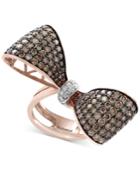 Effyespresso Diamond Bow Ring (3-3/8 Ct. T.w.) In 14k Rose Gold And Black Rhodium Plate