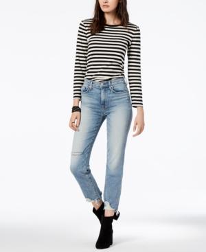 Hudson Jeans Ripped Straight-leg Ankle Jeans