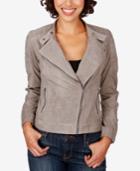 Lucky Brand Quilted Suede Moto Jacket
