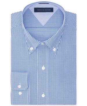 Tommy Hilfiger Easy Care Slim-fit Navy Gingham Dress Shirt
