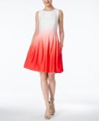 Calvin Klein Dip-dyed Ombre Fit & Flare Dress