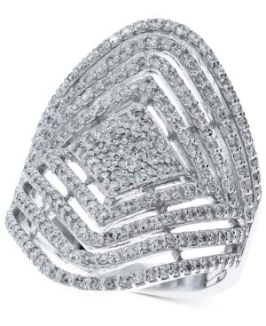 Effy Diamond Geometric Pattern Diamond Ring (1-1/6 Ct. T.w.) In 14k White Gold