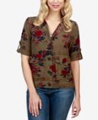 Lucky Brand Floral-print Military Jacket