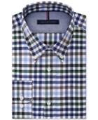 Tommy Hilfiger Men's Slim-fit Non-iron Navy Check Dress Shirt