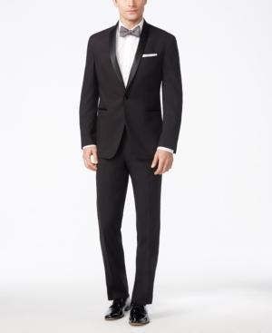 Kenneth Cole Reaction Men's Slim-fit Performance Black Shawl Collar Tuxedo