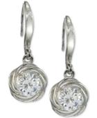 Giani Bernini Cubic Zirconia Love Knot Drop Earrings In Sterling Silver, Created For Macy's
