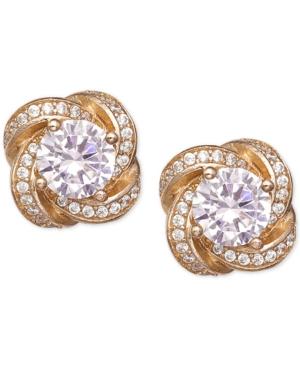 Giani Bernini Cubic Zirconia Love Knot Stud Earrings In Gold-plated Sterling Silver, Only At Macy's
