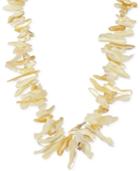 Mother-of-pearl Shell Necklace In 14k Gold-plated Sterling Silver