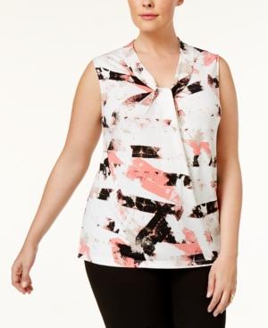 Calvin Klein Plus Size Twist-neck Shell