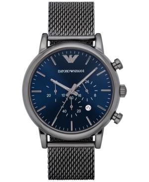 Emporio Armani Men's Chronograph Luigi Gunmetal Stainless Steel Mesh Bracelet Watch 46mm Ar1979