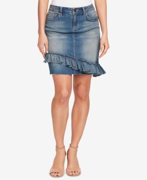 Vintage America Rena Ruffled Denim Skirt