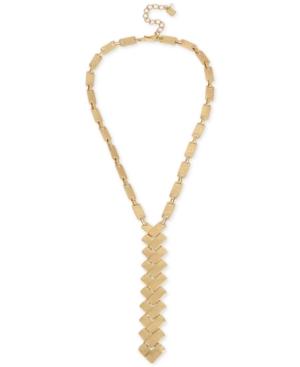 Robert Lee Morris Soho Gold-tone Geometric Rectangle Lariat Necklace